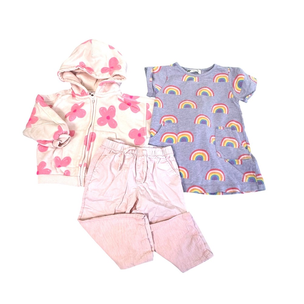 Zara Gap Monica + Andy Lot Dress Pants Hoodie 8-24M Rainbow Butterfly Bundle Set